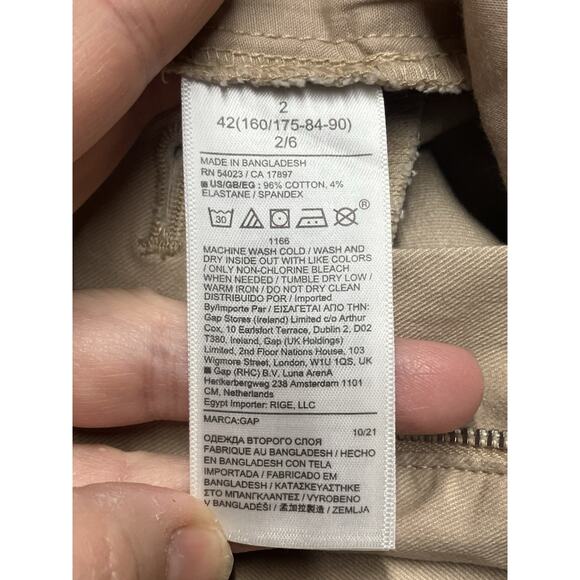 Gap Pants Woman’s Sz 2 Tan Skinny Ankle Khaki Nomad Stretch Flat Front - Picture 7 of 12